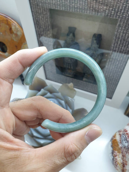 Jade Cuff Bangle | Type A Natural Jadeite | Good Fortune Bracelet