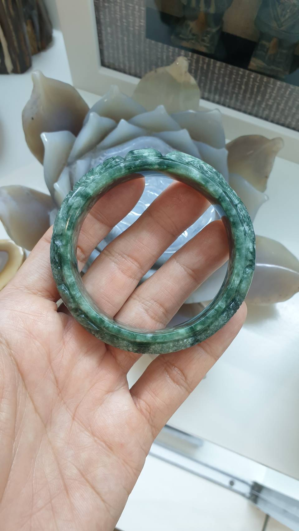 Dragon Jade Bangle (S 58) | Original Fei Cui Jadeite
