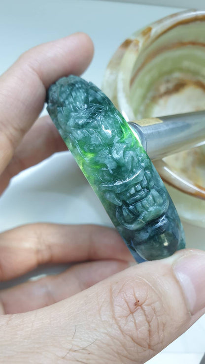 Dragon Jade Bangle (S 58) | Original Fei Cui Jadeite
