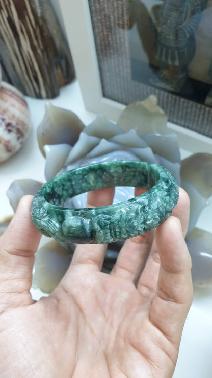 Dragon Jade Bangle (S 58) | Original Fei Cui Jadeite