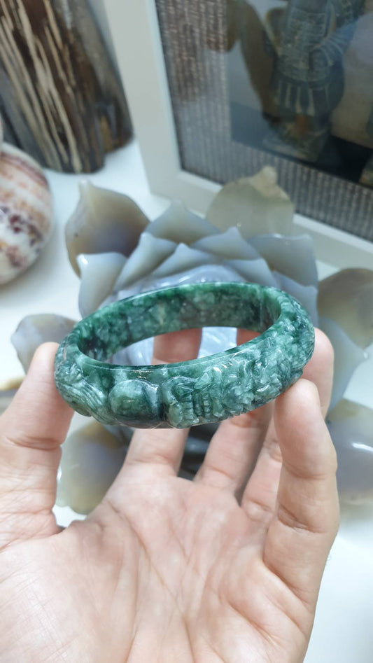 Dragon Jade Bangle (S 58) | Original Fei Cui Jadeite