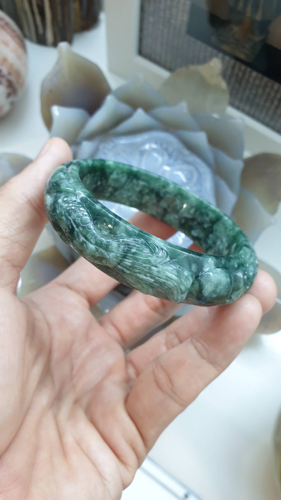 Dragon Jade Bangle (S 58) | Original Fei Cui Jadeite