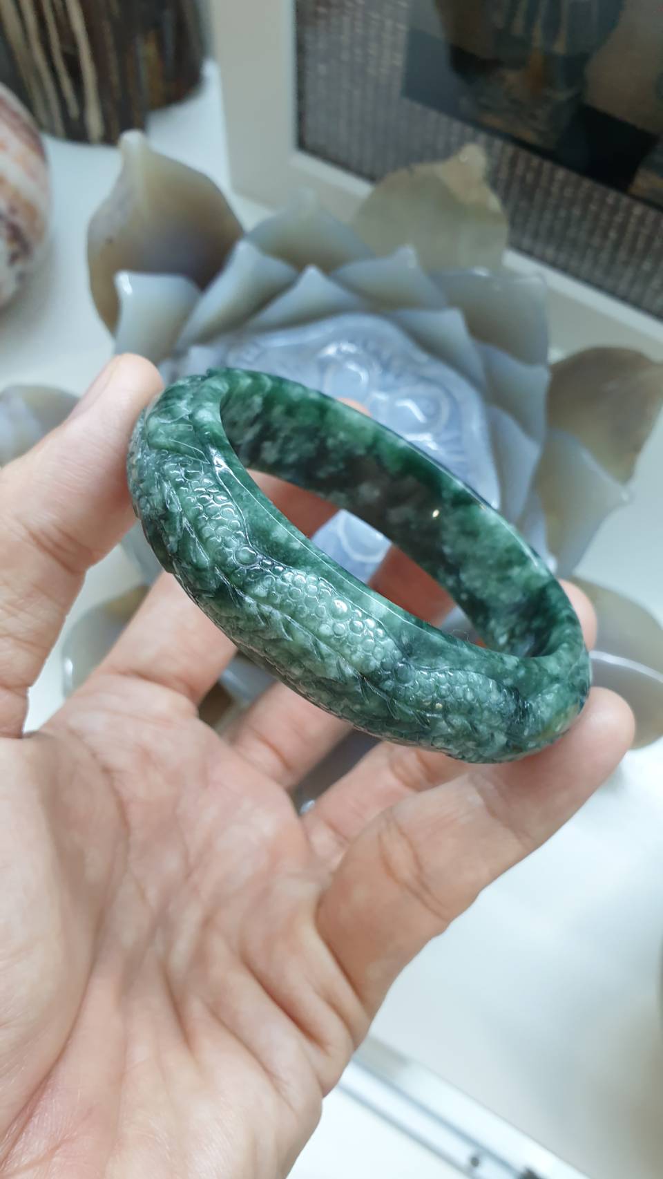 Dragon Jade Bangle (S 58) | Original Fei Cui Jadeite