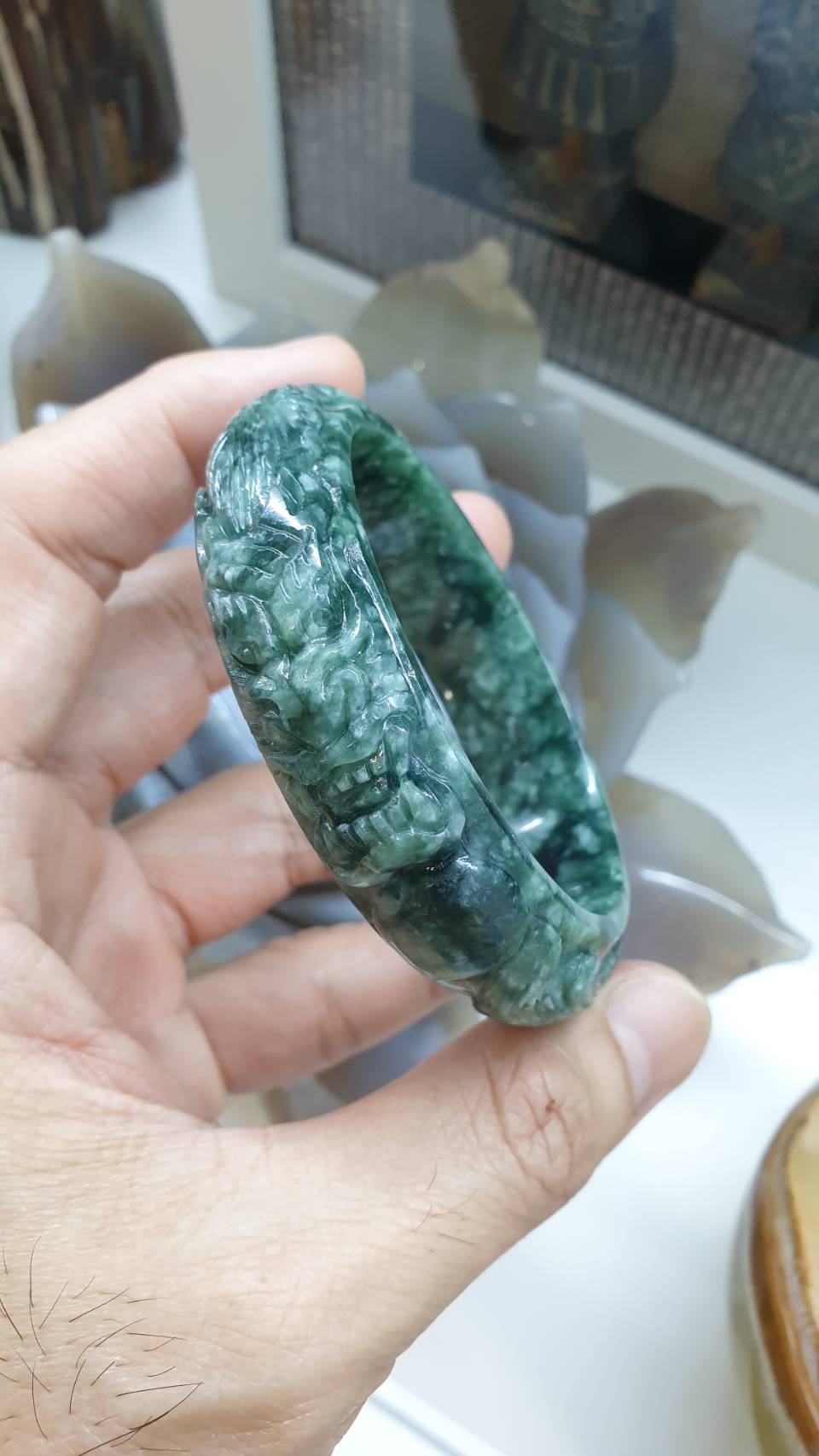 Dragon Jade Bangle (S 58) | Original Fei Cui Jadeite