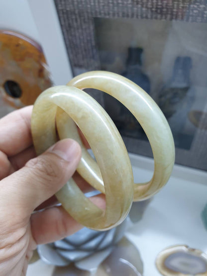 Golden Honey Jade Bangle (S 60) | Authentic Type A Jadeite