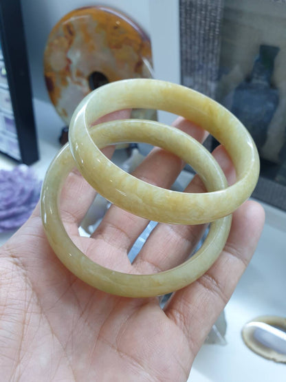 Golden Honey Jade Bangle (S 60) | Authentic Type A Jadeite