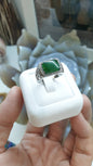 Green Jade Ring (Adjustable - Freesize) | Sterling Silver | Type A Natural Jadeite