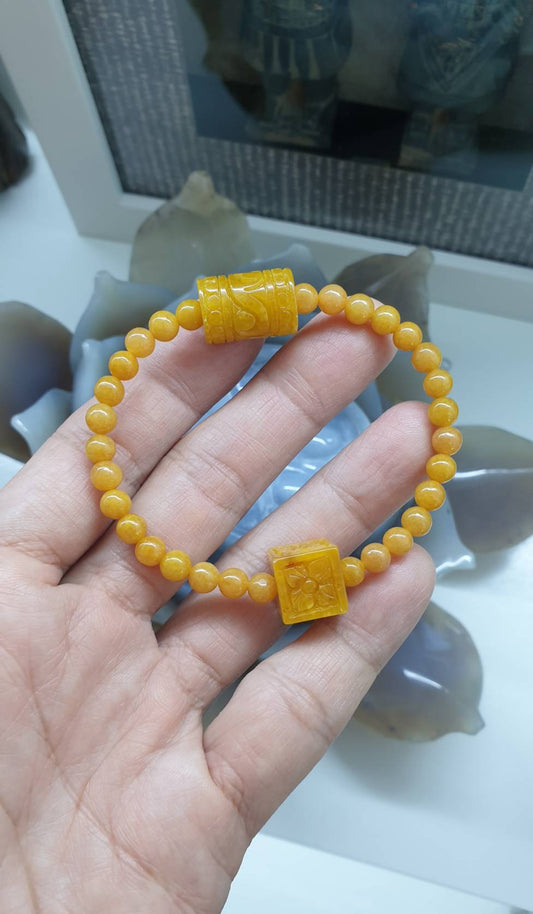 Honey Jade Luckycharm Bracelets - Type A Natural Jadeite, Selection