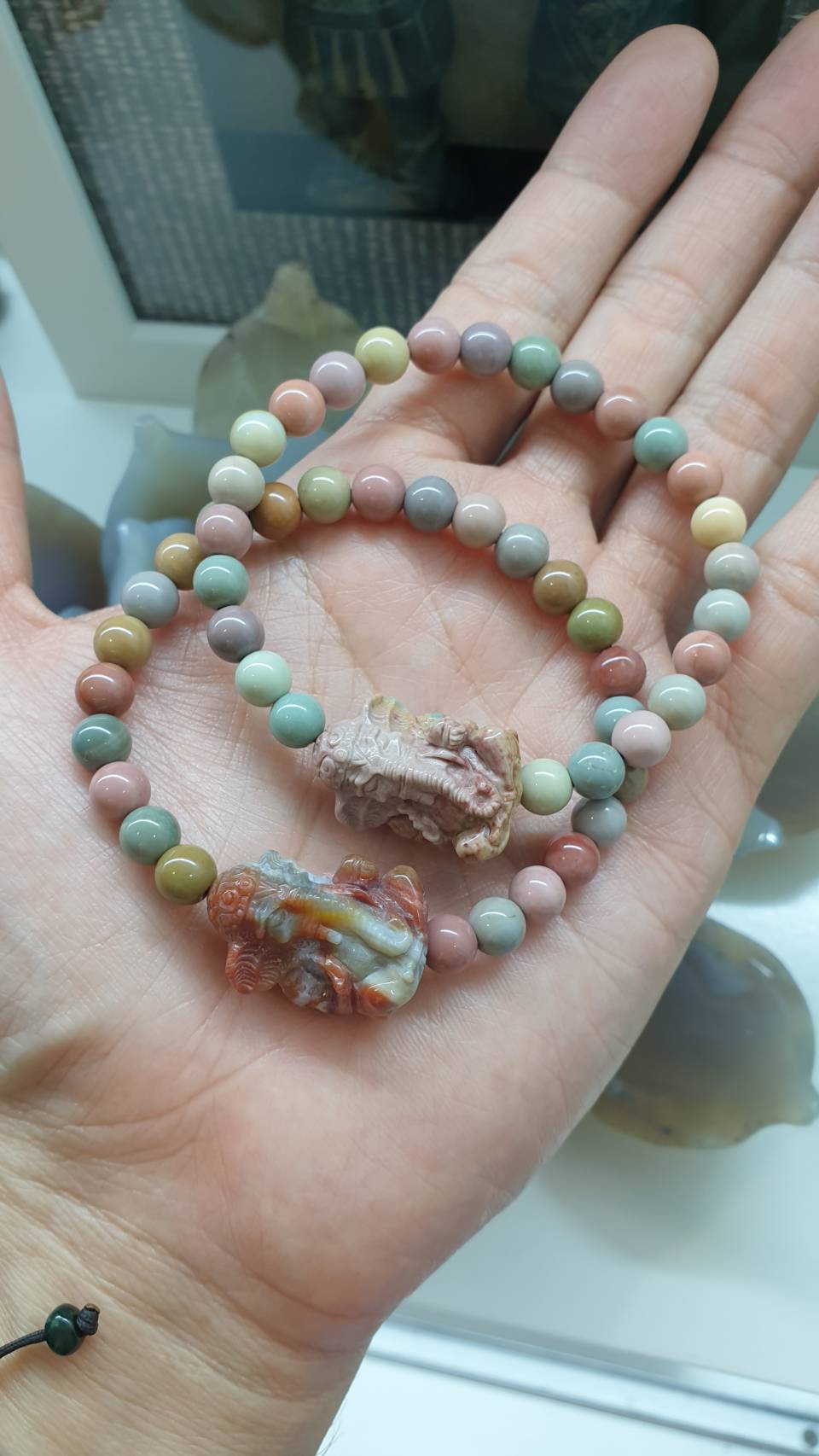 Alashan Jasper Ganesha Bracelet – Rosy Earthy Tones| Good Luck & Spiritual Wrist Candy