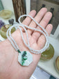Jade Bagua Beaded Necklace (24") | Fei Cui Type A Jadeite