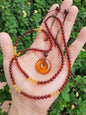 Amber Ping An Kou Beaded Necklace (25") | Natural Amber | His or Hers Statement Necklace