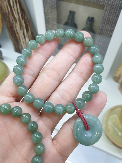 Jade Ping An Kou Charmbracelet (17 cm) | Type A Natural Jadeite