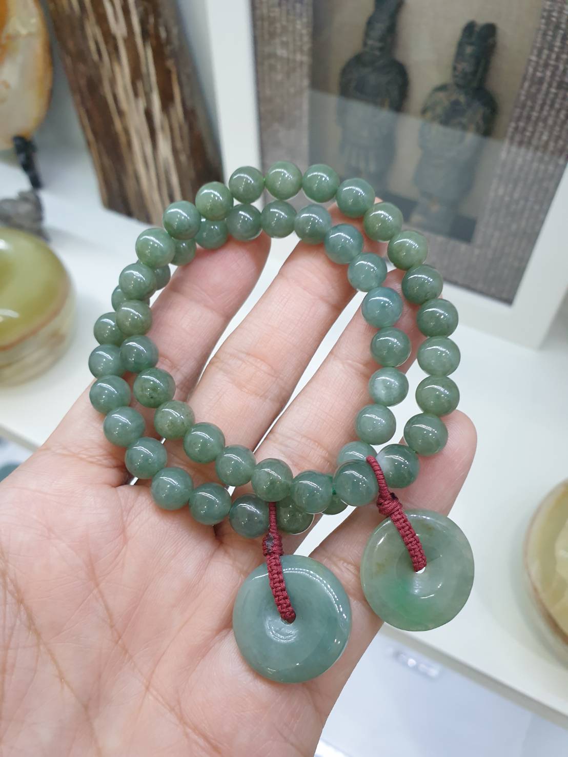 Jade Ping An Kou Charmbracelet (17 cm) | Type A Natural Jadeite