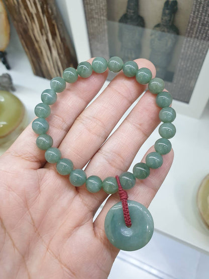 Jade Ping An Kou Charmbracelet (17 cm) | Type A Natural Jadeite