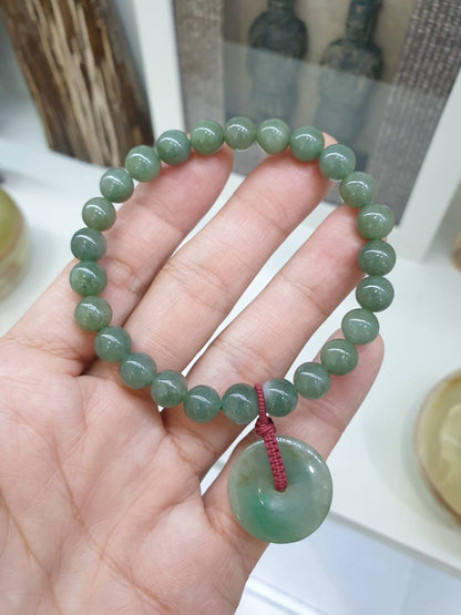 Jade Ping An Kou Charmbracelet (17 cm) | Type A Natural Jadeite