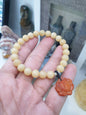 Yellow Jade Charmbracelet (17 cm), Lotus Flower Charm | Type A Natural Jadeite | Gift Idea For Her