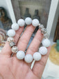 Jade Ruyi Beads Bracelet (16 cm)| Original Sterling Silver Charms | Fei Cui - Type A Jadeite