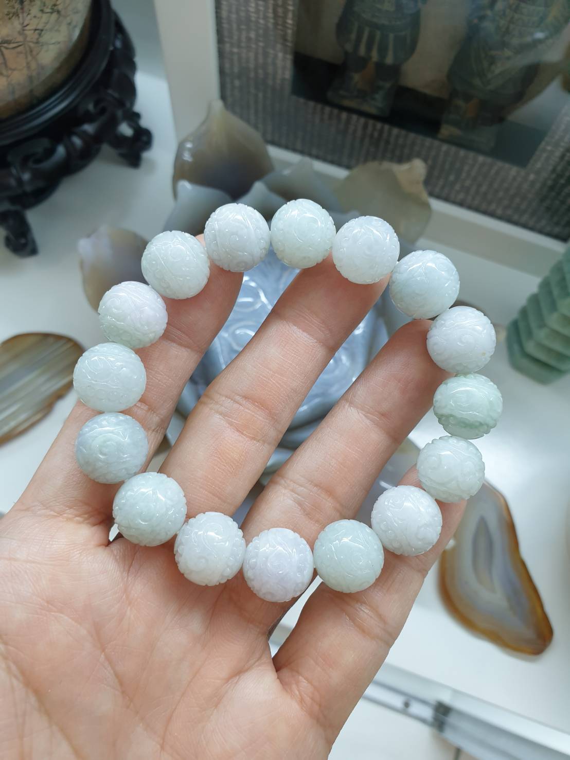 Jade Ruyi Beads Bracelet (17 cm, Selection) | Fei Cui - Type A Natural Jadeite | His or Hers luckycharm Wristcandy