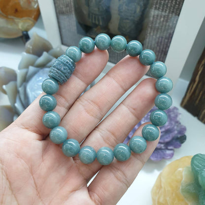 Blue Jade Ru Yi Bracelet (17 cm) | Ru Yi Bead Charm (Selection) | Type A Natural Jadeite