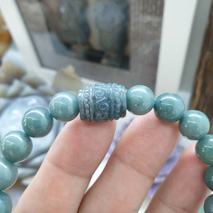 Blue Jade Ru Yi Bracelet (17 cm) | Ru Yi Bead Charm (Selection) | Type A Natural Jadeite