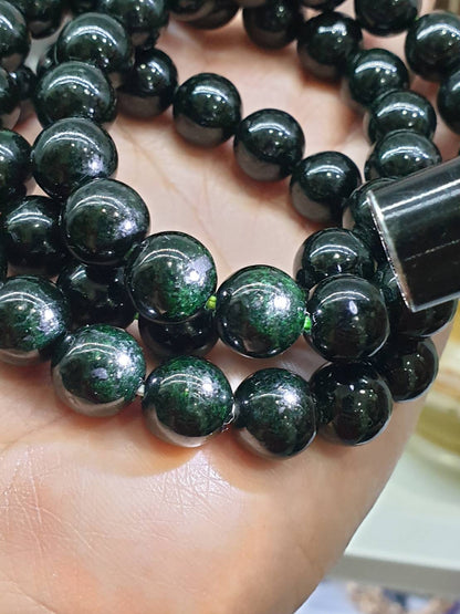Black Jade Bracelet (17 cm) | Type A - Vintage Beads | His or Hers Wrist Accessory