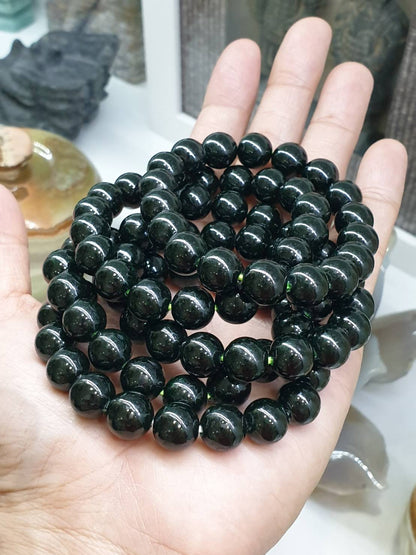 Black Jade Bracelet (17 cm) | Type A - Vintage Beads | His or Hers Wrist Accessory