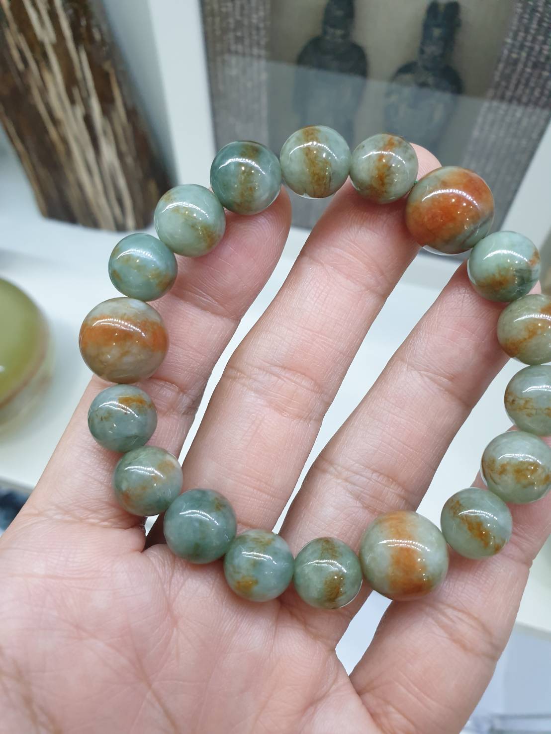 Red-Blue Jade Bracelet (17 cm) | Type A Natural Jadeite | His or Hers Wristcandy