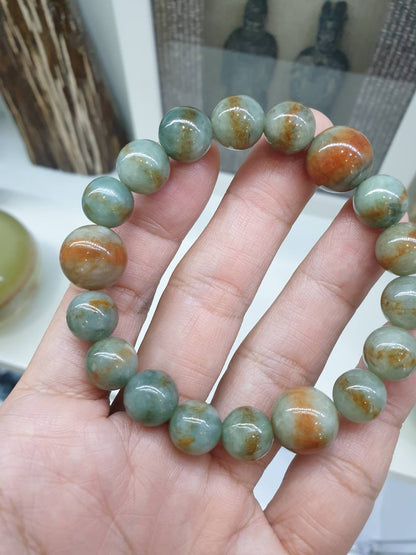 Red-Blue Jade Bracelet (17 cm) | Type A Natural Jadeite | His or Hers Wristcandy