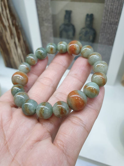 Red-Blue Jade Bracelet (17 cm) | Type A Natural Jadeite | His or Hers Wristcandy