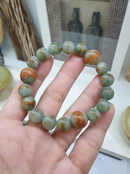 Red-Blue Jade Bracelet (17 cm) | Type A Natural Jadeite | His or Hers Wristcandy