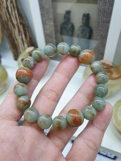 Red-Blue Jade Bracelet (17 cm) | Type A Natural Jadeite | His or Hers Wristcandy