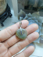 Myanmar Jade Ping An Kou Pendant Type A Natural Jadeite Sterling Silver