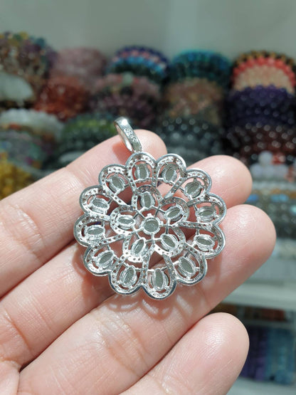 Imperial Green Jade Peacock Pendant | Type A Natural Jadeite | Sterling Silver