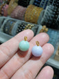 Jade Bead Classic Pendant Solid 18K Gold Type A Natural Jadeite