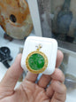 Jade in Gold Vermeil Locket Pendant Type A Natural Jadeite S925