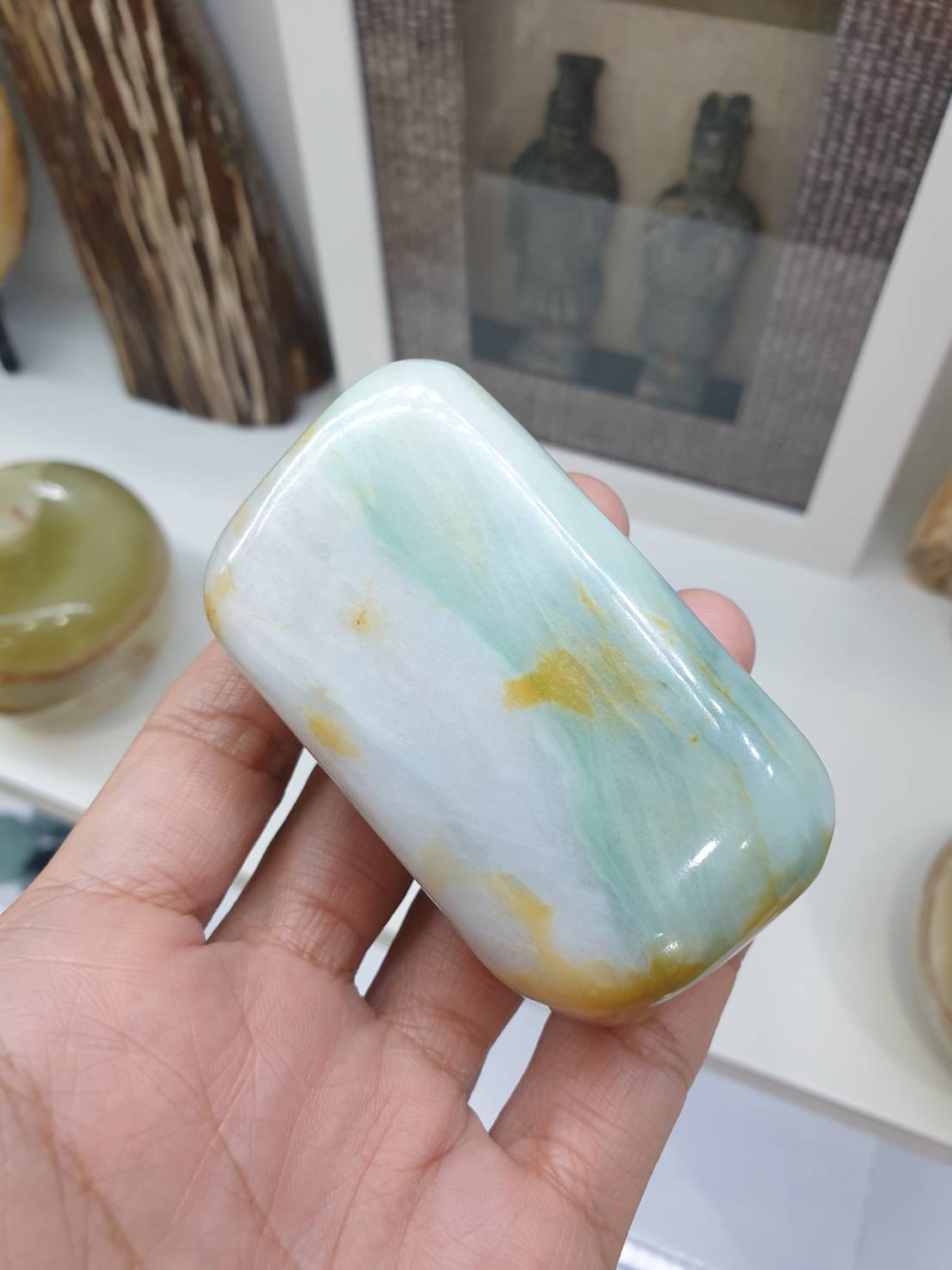 Hok Lok Siew Jade Stone Paperweight - Type A Natural Jadeite