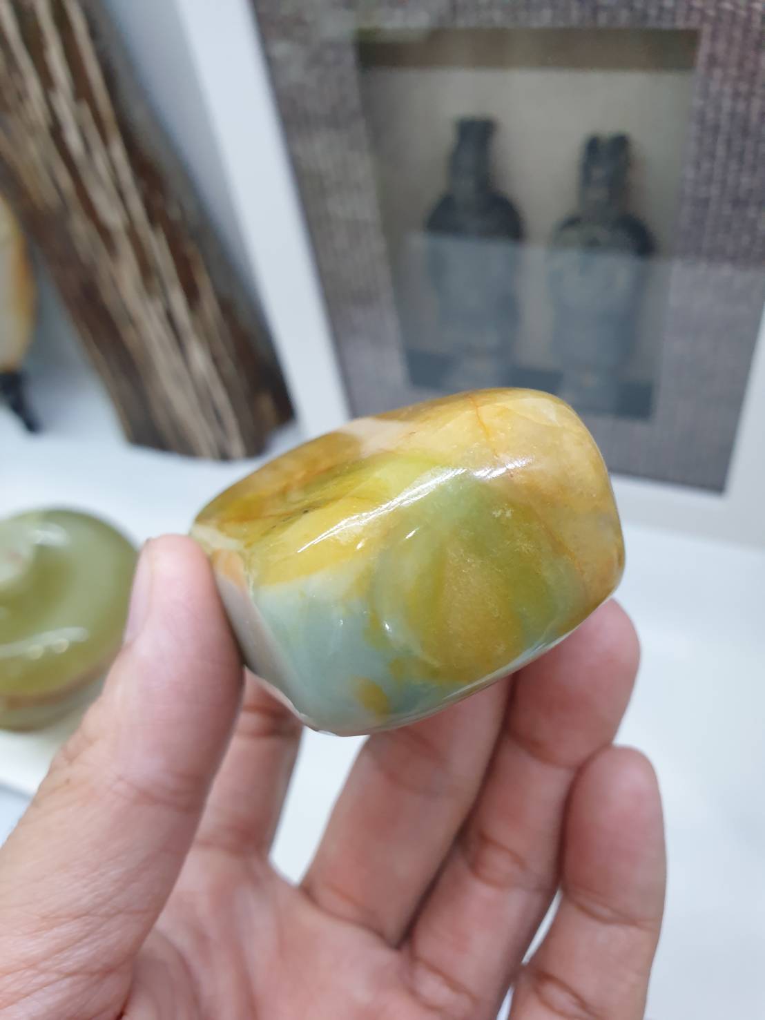 Hok Lok Siew Jade Stone Paperweight - Type A Natural Jadeite
