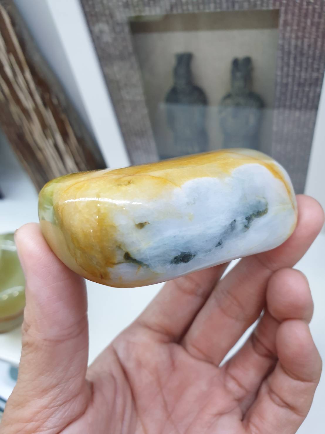 Hok Lok Siew Jade Stone Paperweight - Type A Natural Jadeite