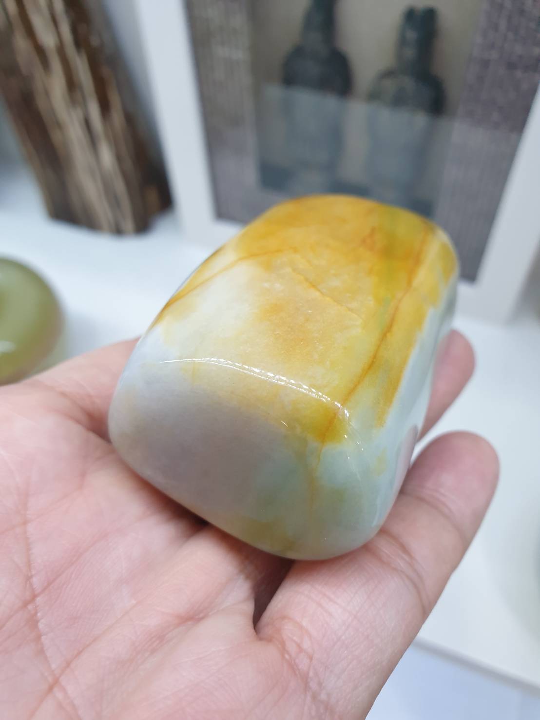 Hok Lok Siew Jade Stone Paperweight - Type A Natural Jadeite