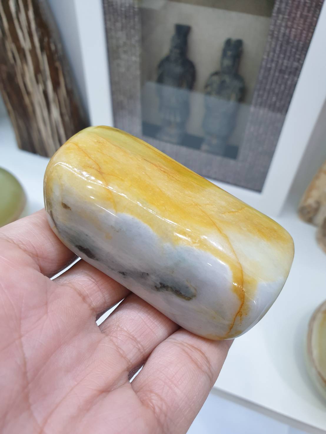 Hok Lok Siew Jade Stone Paperweight - Type A Natural Jadeite