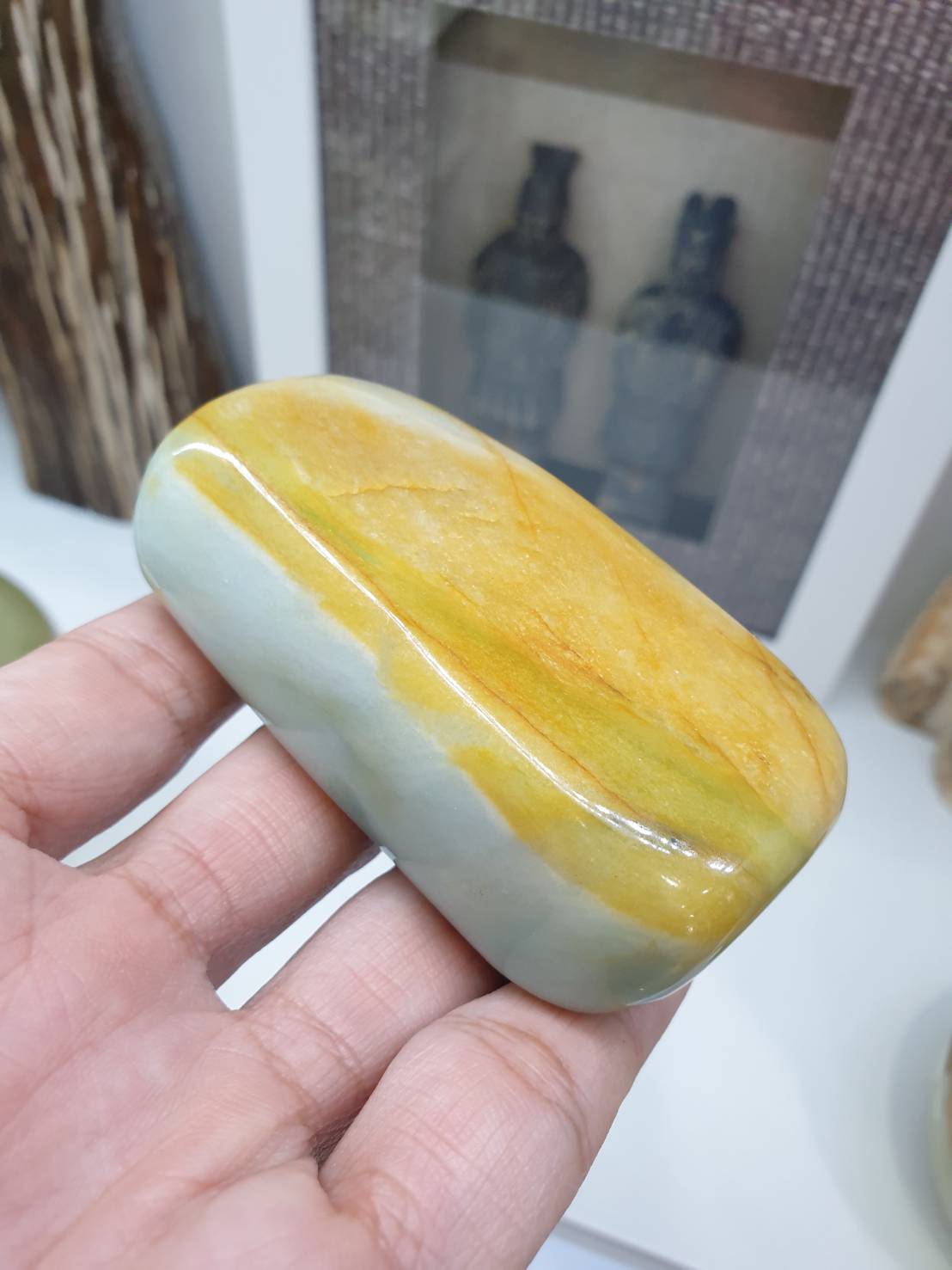 Hok Lok Siew Jade Stone Paperweight - Type A Natural Jadeite