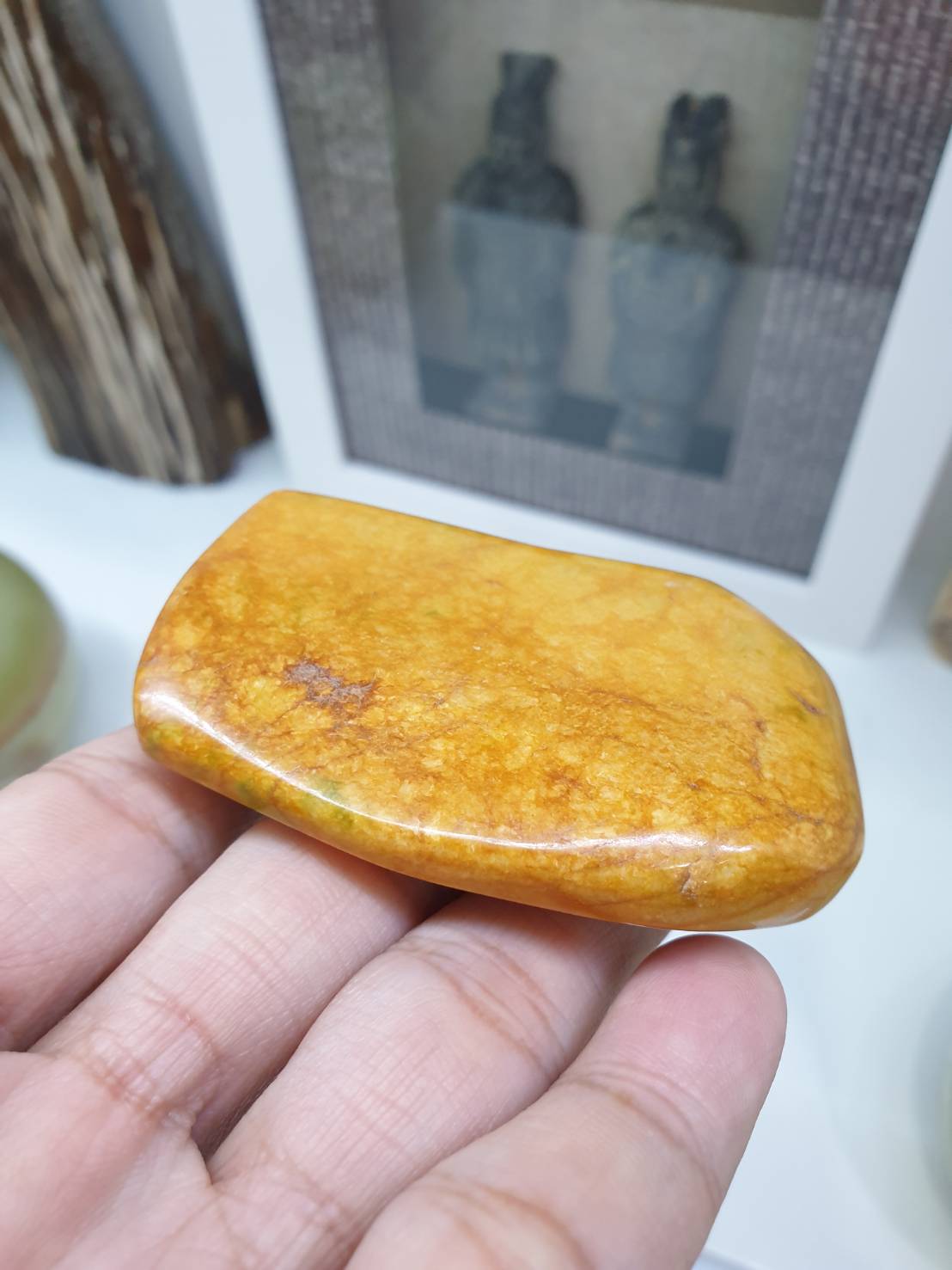 Honey Jade Stone Paperweight - Type A Natural - Lavender Jadeite