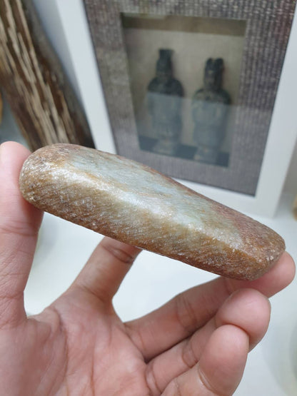 Reddish Brown Jade Stone Paperweight - Type A Natural Jadeite
