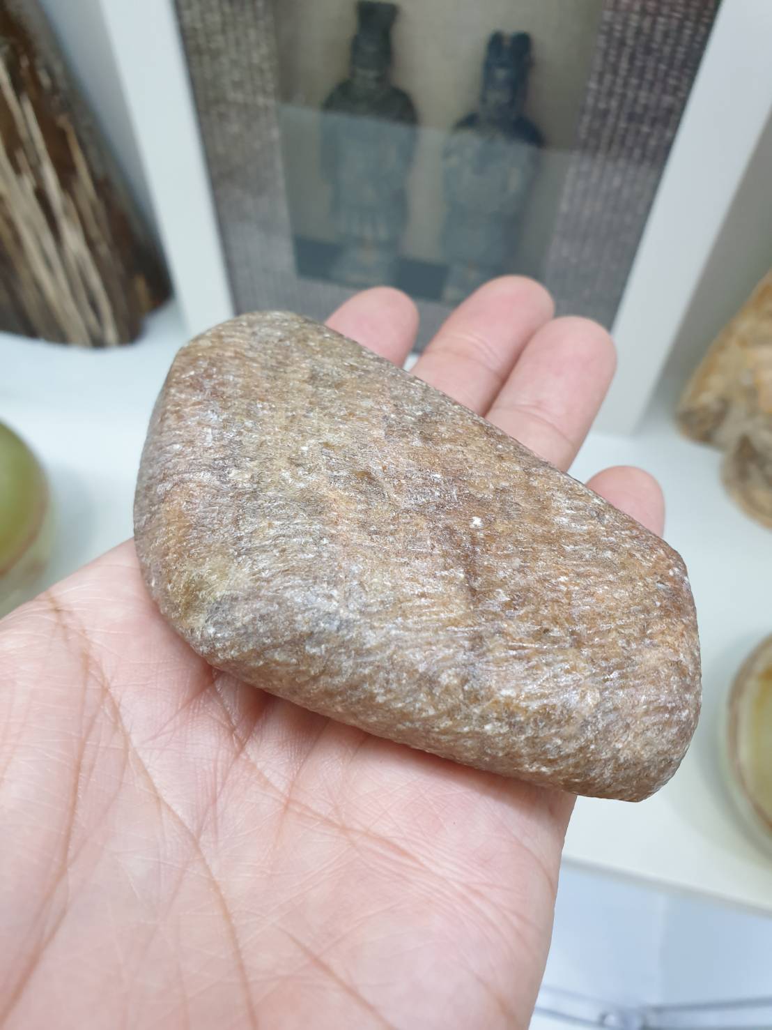 Reddish Brown Jade Stone Paperweight - Type A Natural Jadeite