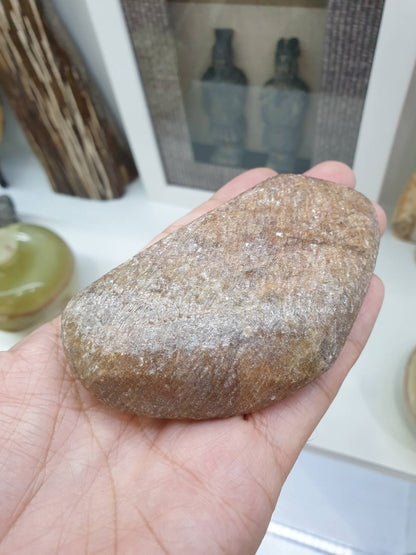 Reddish Brown Jade Stone Paperweight - Type A Natural Jadeite