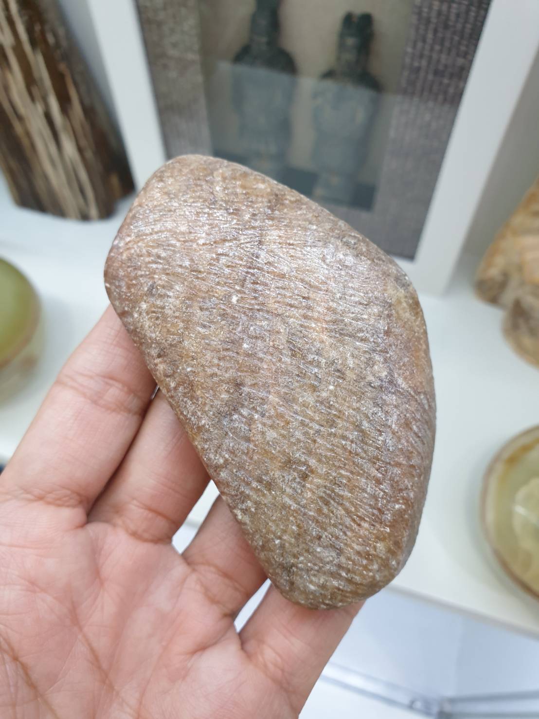 Reddish Brown Jade Stone Paperweight - Type A Natural Jadeite