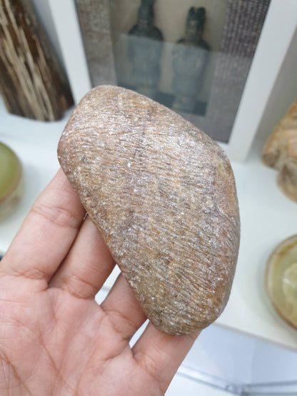 Reddish Brown Jade Stone Paperweight - Type A Natural Jadeite