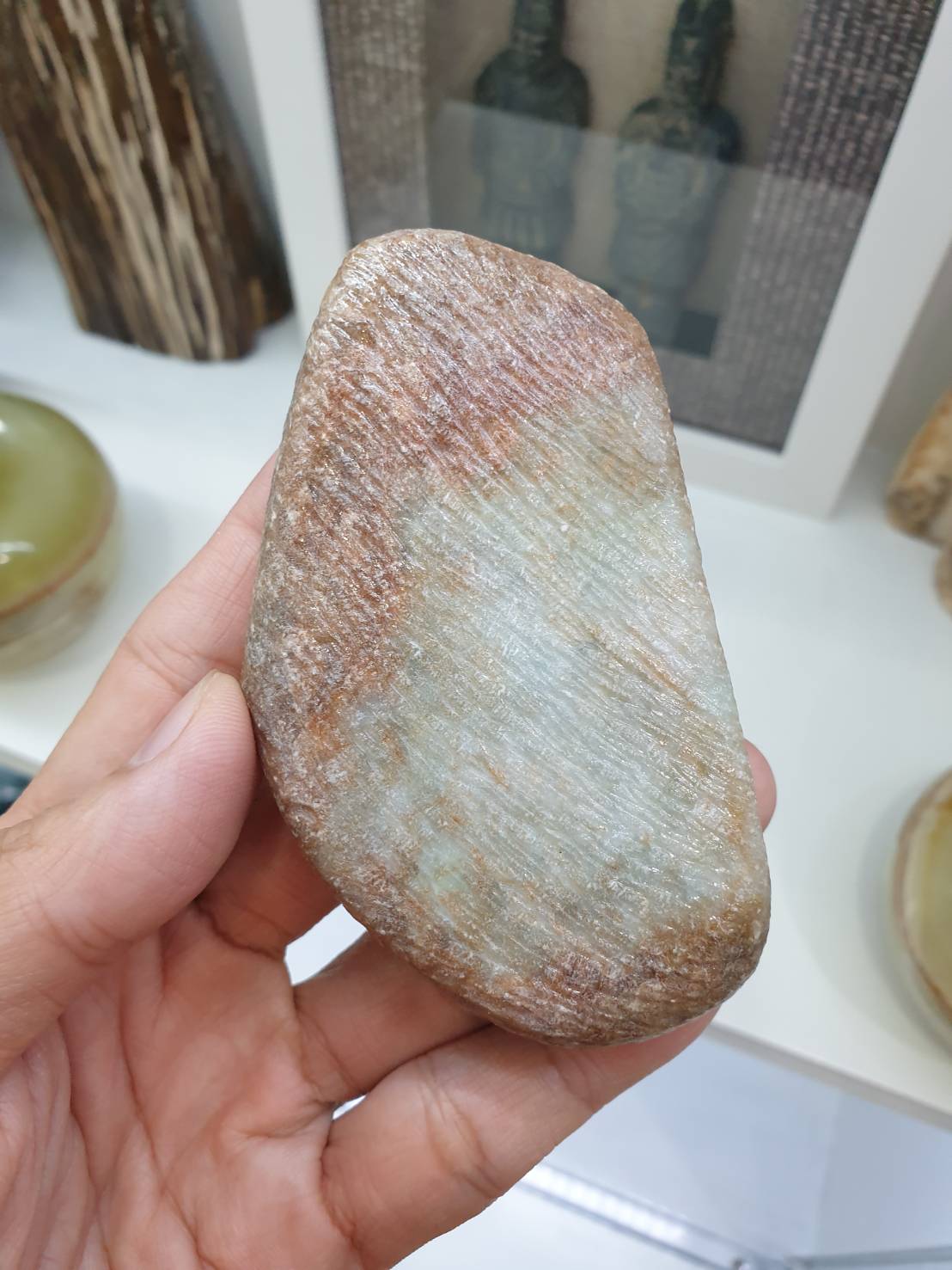 Reddish Brown Jade Stone Paperweight - Type A Natural Jadeite