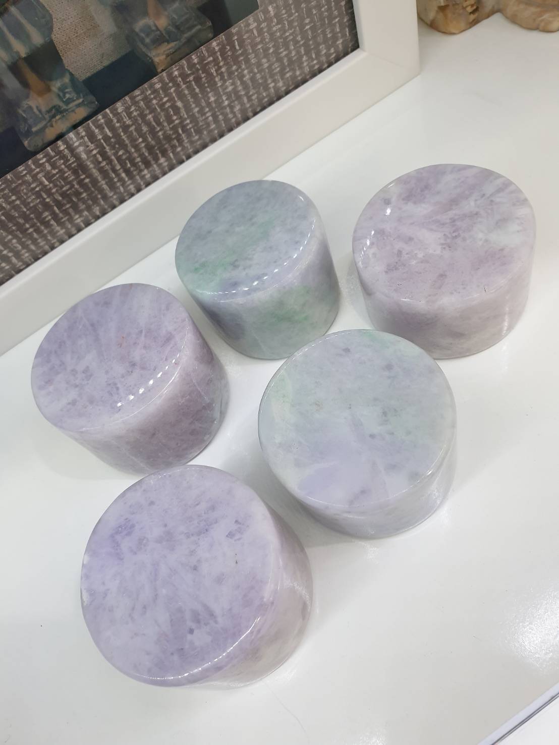 Lavender Jade Cylinder Paperweights - Type A Natural Jadeite