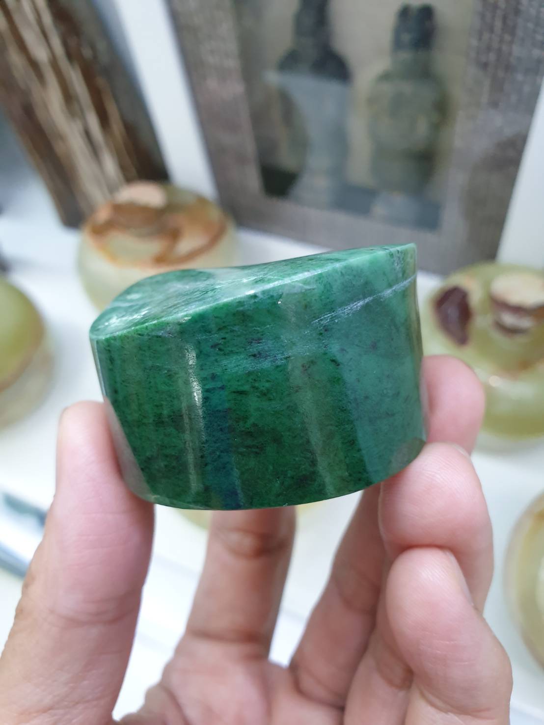 Mawsitsit Stone Paperweight - Chrome Green - Collectors Item - 5cm